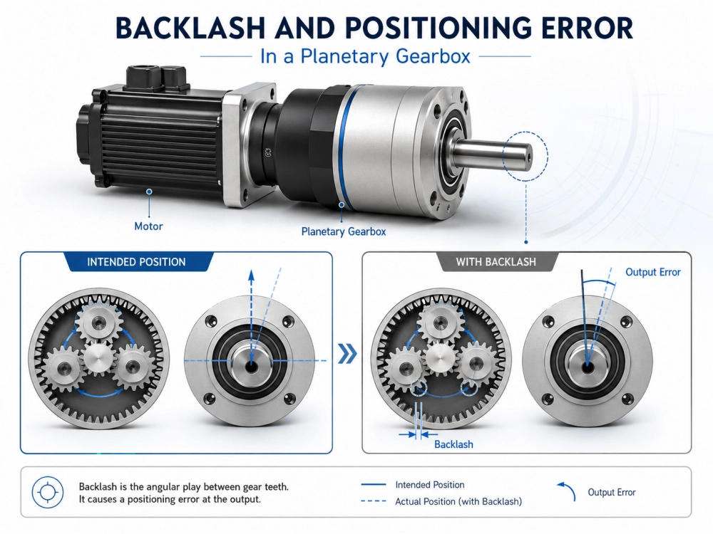 gearbox backlash and positioning error diagram